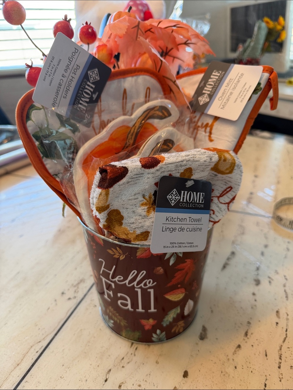 Home Collection Orange, White & Brown Fall Kitchen Set Host/Party Gift